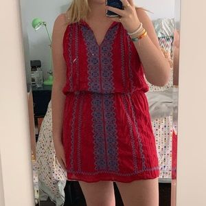 Joie Red Drop Waist Mini Dress